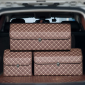 Augstas kvalitātes PU ādas bagāžnieka organizētājs saliekamais glabāšanas kastītis automašīnas apvidus auto bagāžnieka organizētājs bagāžas soma Auto salona auto aksesuāri