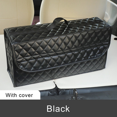 Mini autó csomagtartó tárolódoboz vízálló PU bőr pánt rendszerező autóban összecsukható tárolóeszköz táska autó tárolódoboz