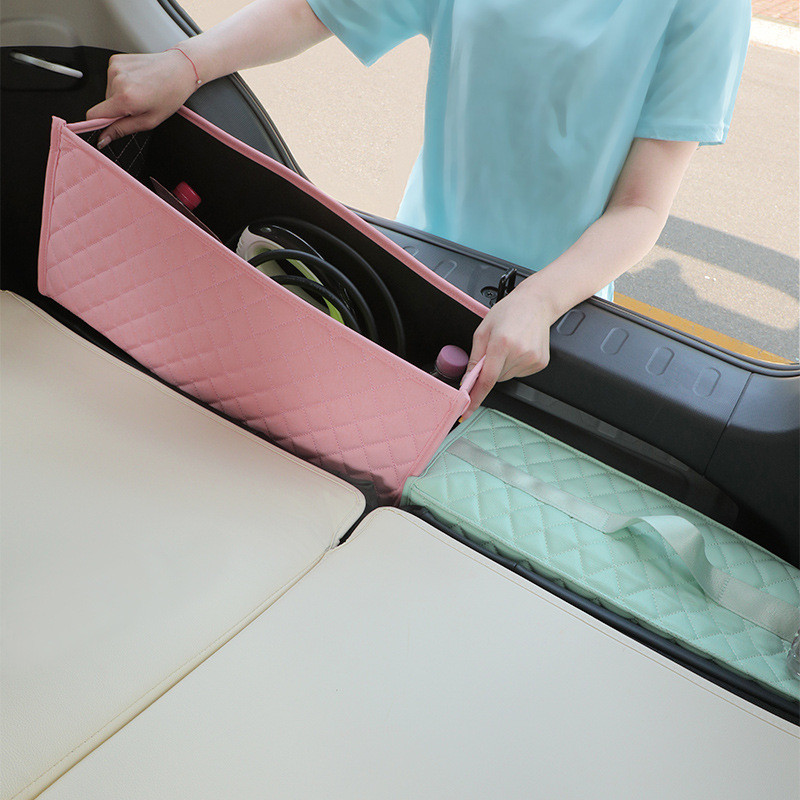 Mini autó csomagtartó tárolódoboz vízálló PU bőr pánt rendszerező autóban összecsukható tárolóeszköz táska autó tárolódoboz