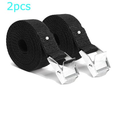 2Pcs Cam Buckle Stee-Down Cargo Prtljaga Traka za vezivanje tereta Legura cinka Cink Najlon Crna