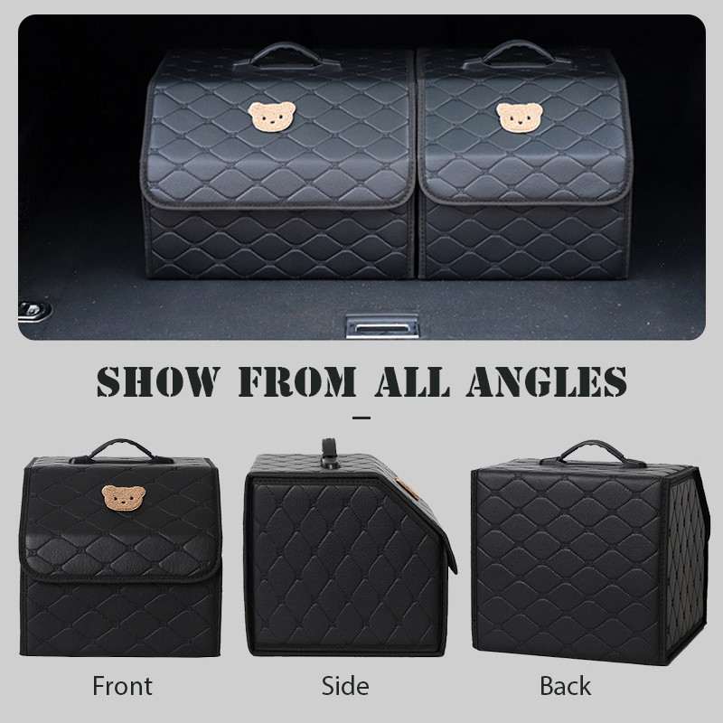 Sklopiva kutija za pohranu u prtljažniku automobila Organizator velikog kapaciteta Višenamjenska sklopiva kožna kutija za alate u prtljažniku Skladištenje auto pribora