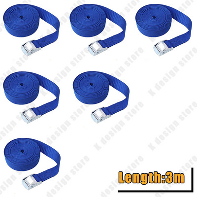 6 ΤΕΜ. Ιμάντες φορτίου με πόρπη 3M για μοτοσικλέτα αυτοκινήτου με μεταλλική πόρπη Σχοινί ρυμούλκησης Ισχυρή ζώνη καστάνιας για αποσκευές