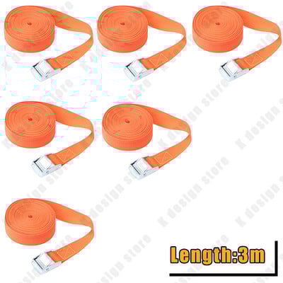 6 ΤΕΜ. Ιμάντες φορτίου με πόρπη 3M για μοτοσικλέτα αυτοκινήτου με μεταλλική πόρπη Σχοινί ρυμούλκησης Ισχυρή ζώνη καστάνιας για αποσκευές