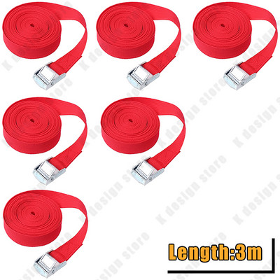 6 ΤΕΜ. Ιμάντες φορτίου με πόρπη 3M για μοτοσικλέτα αυτοκινήτου με μεταλλική πόρπη Σχοινί ρυμούλκησης Ισχυρή ζώνη καστάνιας για αποσκευές