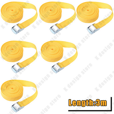 6 ΤΕΜ. Ιμάντες φορτίου με πόρπη 3M για μοτοσικλέτα αυτοκινήτου με μεταλλική πόρπη Σχοινί ρυμούλκησης Ισχυρή ζώνη καστάνιας για αποσκευές