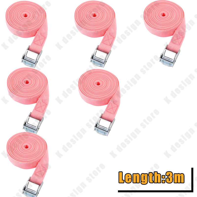 6 ΤΕΜ. Ιμάντες φορτίου με πόρπη 3M για μοτοσικλέτα αυτοκινήτου με μεταλλική πόρπη Σχοινί ρυμούλκησης Ισχυρή ζώνη καστάνιας για αποσκευές