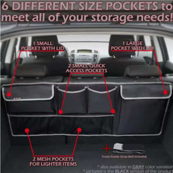 Чанта за съхранение на облегалката на задната седалка на автомобила Сгъваема кутия за многократна употреба Мрежа за органайзер за багажник на автомобила Автоматично прибиране Подреждане Аксесоари за автомобилен интериор
