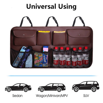 Органайзер за багажник на кола Автоматична чанта за съхранение Голям размер Органайзер за съхранение Подреждане за багажник Автомобили Облегалка на седалката Мрежести чанти