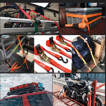 Νέα ζώνη 5M Cargo Cargo Strap Tension Rope Tie Down Strap Ισχυρή ζώνη καστάνιας για τσάντα αποσκευών Ελαστικές ταινίες πρόσδεσης με σχοινί