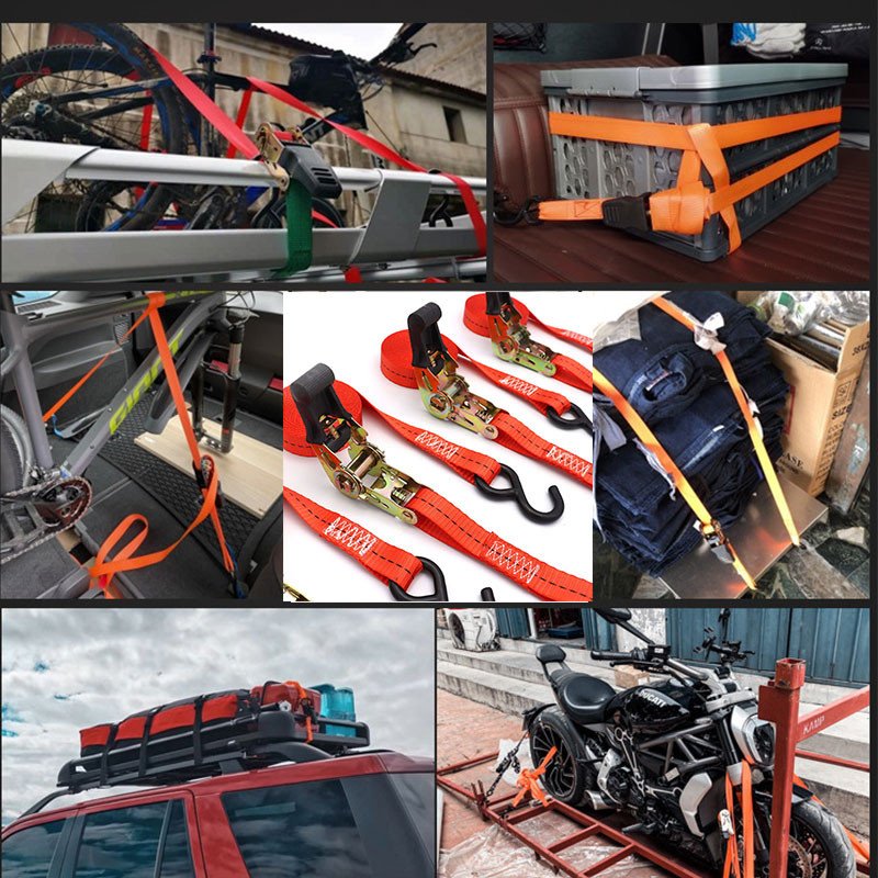 Novi 5M automobil, motocikl, teretni remen, zatezni konop, remen za vezivanje, jaki remen s čegrtaljkom za torbu za prtljagu, uže za vezivanje, elastične trake
