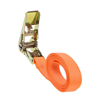 Обтягащи се колани Поносим тежкотоварен ремък за багаж, ремък за багаж, здрав колан с тресчотка и метална катарама, оранжев