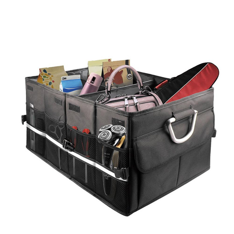 Cutie de depozitare cu organizator de portbagaj de mașină de capacitate mare, pânză Oxford, impermeabilă, depozitare, geantă pliabilă pentru portbagaj
