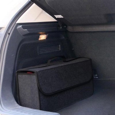 Преносим сгъваем багажник на кола Органайзер Калъф за съхранение от филцов плат Авто вътрешен контейнер Чанти Кутия Подреждане за чанта за превозно средство