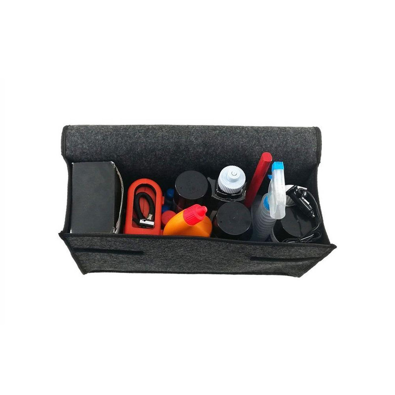 Nešiojamas sulankstomas automobilio bagažinės organizatorius Veltinio audinio laikymo dėklas Auto vidaus konteinerių krepšiai Dėžutės transporto priemonės krepšio tvarkymas