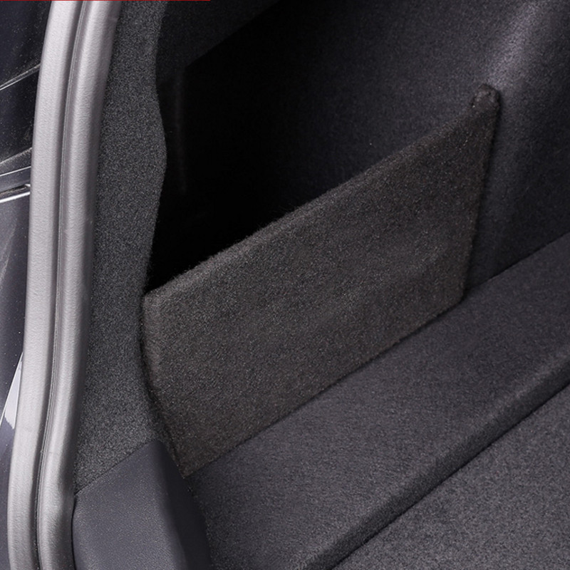 My Good Car Storage válaszfalak a csomagtartó válaszfalának hátsó dobozának mindkét oldalán a Tesla Model 3 Model Y autótartozékokhoz