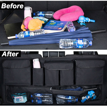 Органайзер за багажник на кола с много джобове, висяща чанта за съхранение на задната седалка с 9 джоба, водоустойчив Универсален джоб за съхранение от оксфордски плат