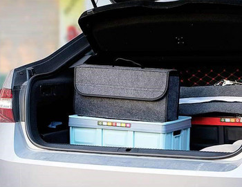 Φορητό πορτμπαγκάζ αυτοκινήτου Πτυσσόμενο τσόχινο ύφασμα αποθήκευσης Θήκη Αυτοκινήτου Εσωτερικό Αποθήκευση Τακτοποίηση τσάντες δοχείου