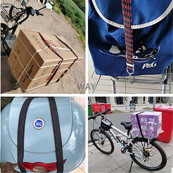 Αξεσουάρ ποδηλάτου Ελαστικά καουτσούκ Σχοινί αποσκευών Σχοινί Γάντζοι Ποδήλατα Σχοινί Ποδήλατο Σχέδιο αποσκευών οροφής Λουράκι σταθερό γάντζο