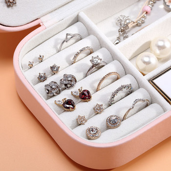 2022 Portable Jewelry Box Jewelry Organizer Οθόνη Travel Jewelry Boxes Κουμπιά με κουμπιά Δερμάτινη αποθήκευση φερμουάρ Jewelers Joyero
