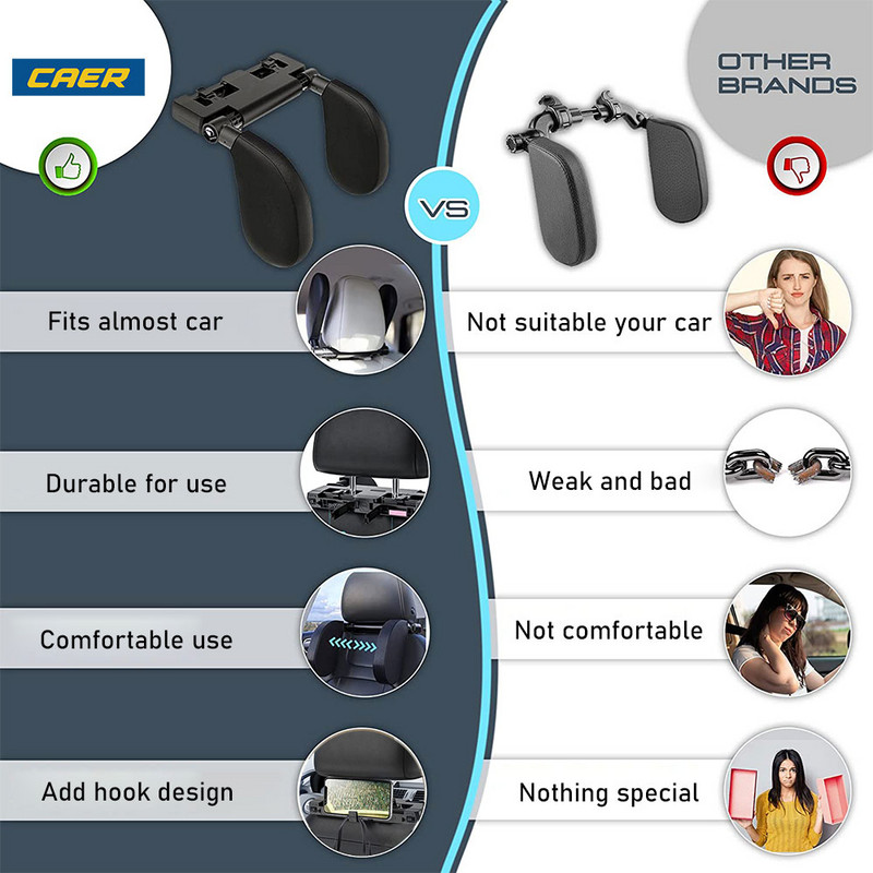 Automobilinės sėdynės galvos atramos pagalvė Reguliuojama galvos atrama pagalvė Automobilio vidus U formos pagalvė Kelioninė miego pagalvėlė vaikams suaugusiems