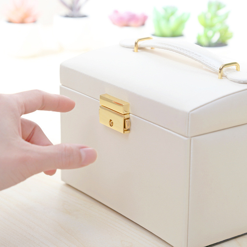 Cutie mare de bijuterii din piele PU 2021, cutie de bijuterii cu mai multe straturi, sicriu organizator pentru colier, inele, cercei, cutii de depozitare pentru bijuterii