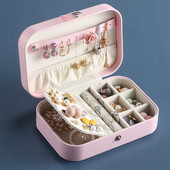 2020 Organizator universal de bijuterii Afișaj Cutii pentru bijuterii de călătorie Cutie portabilă pentru bijuterii Buton Depozitare piele Fermoar Bijutieri