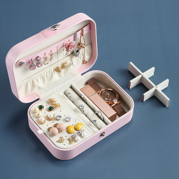 2020 Universal Jewelry Organizer Display Κιβώτια θήκης κοσμημάτων ταξιδιού Φορητό κουτί κοσμημάτων με κουμπί Δερμάτινο κοσμηματοπωλείο αποθήκευσης με φερμουάρ