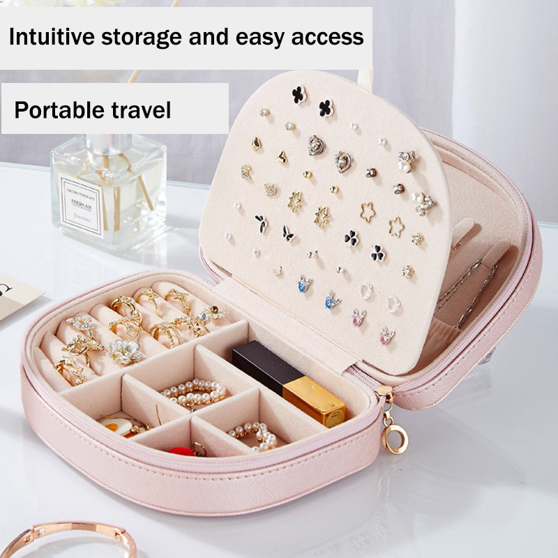 Naujos papuošalų dėžutės Nešiojamos PU odinės saldainių spalvos organizatorius Rodyti Kelionių papuošalų dėklų dėžutės Auskarai karoliai žiedas papuošalų dėžutė