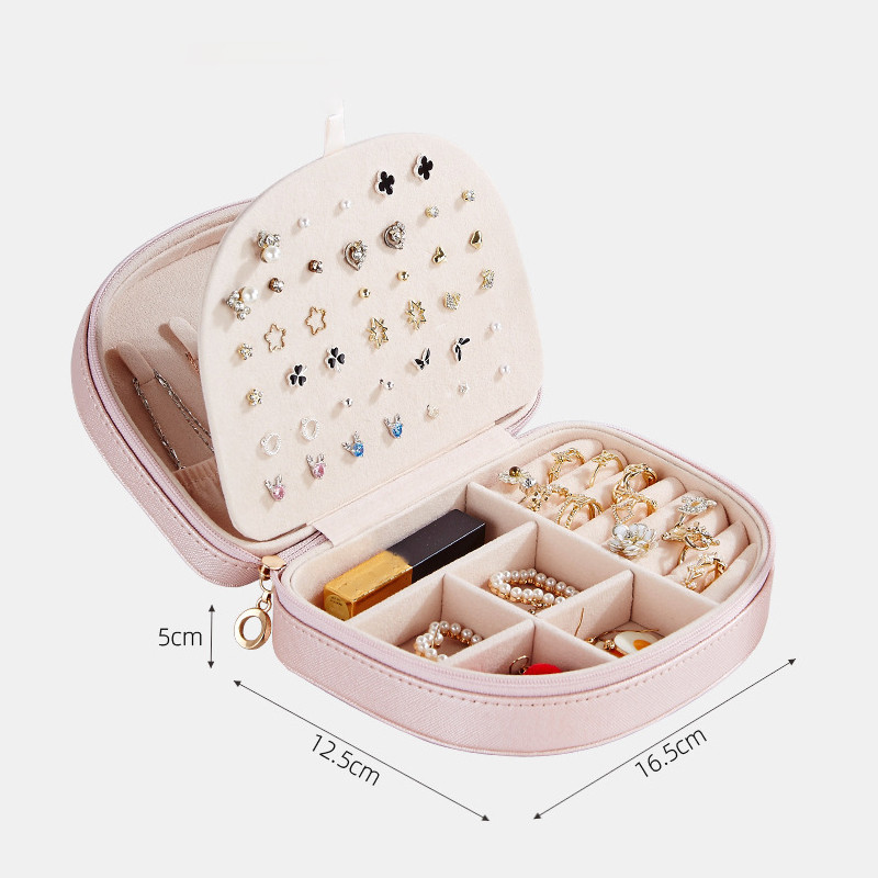 Naujos papuošalų dėžutės Nešiojamos PU odinės saldainių spalvos organizatorius Rodyti Kelionių papuošalų dėklų dėžutės Auskarai karoliai žiedas papuošalų dėžutė