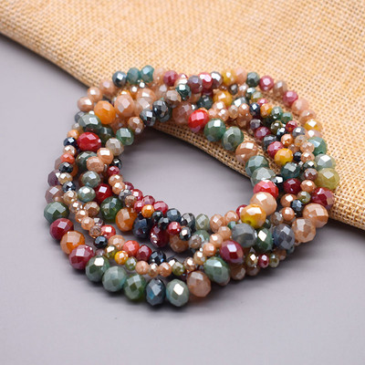 2 mm 3 mm 4 mm 6 mm 8 mm Нови цветове Rondelle Crystal Glass Beads Flat Faceted Loose Spacer Glass Beads за изработка на бижута Бижута Направи си сам