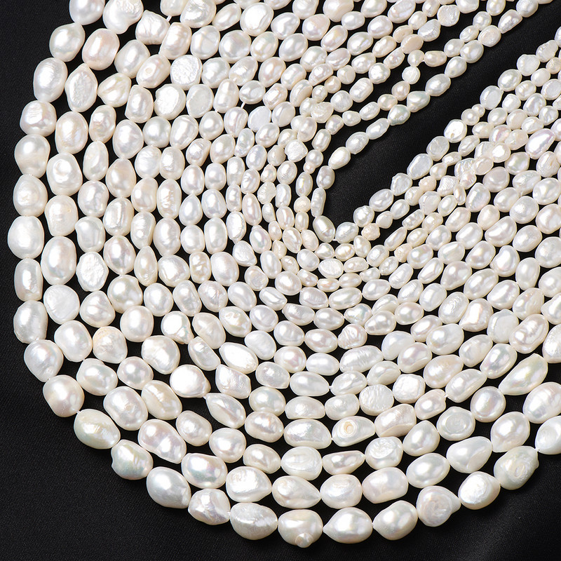 Dabiskas saldūdens pērļu krelles, neregulāras formas perforators, brīvas krelles rotaslietu izgatavošanai, DIY rokassprādzes kaklarotas aksesuāri 4-11 mm