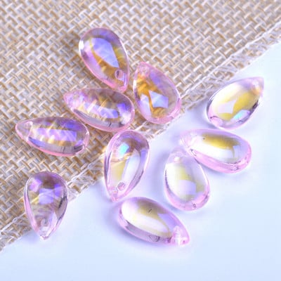 10 vnt 15x8mm ašarų krištolinio stiklo viršaus pragręžti palaidi pakabučiai karoliukai papuošalams gaminti „pasidaryk pats“ auskarų radiniai