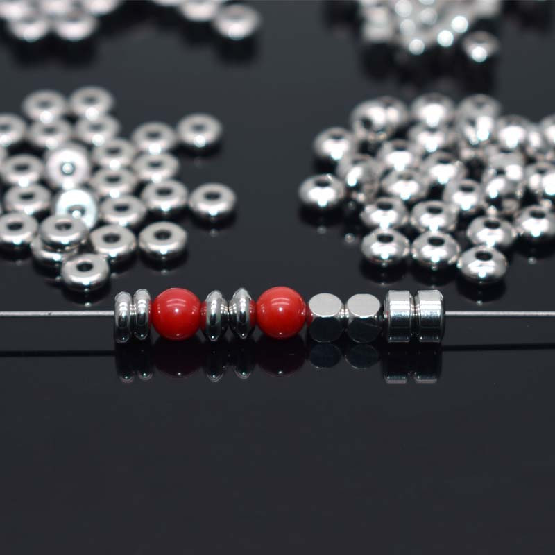 50 tk 304 roostevabast terasest lamedad ümmargused helmed 4 5 6 8 mm ketast lahtised vahehelmed ehete valmistamiseks DIY käevõru