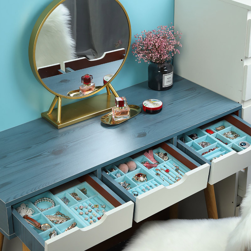 Unikalus mėlynas/rožinis „pasidaryk pats“ papuošalų laikymo dėklas žiedas apyrankė dovanų dėžutė papuošalų organizatorius auskarų laikiklis 3 dydžiai tinka daugumai kambario erdvės