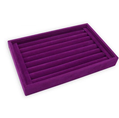 Naujas madingų papuošalų ekranas Aksominis / PU lizdai Auskarų žiedų padėklas Organizatoriaus laikiklis Dėklas Dėžutė Didmeninė laikymo žiedo auskaro raktas