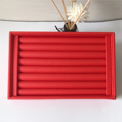 Naujas madingų papuošalų ekranas Aksominis / PU lizdai Auskarų žiedų padėklas Organizatoriaus laikiklis Dėklas Dėžutė Didmeninė laikymo žiedo auskaro raktas