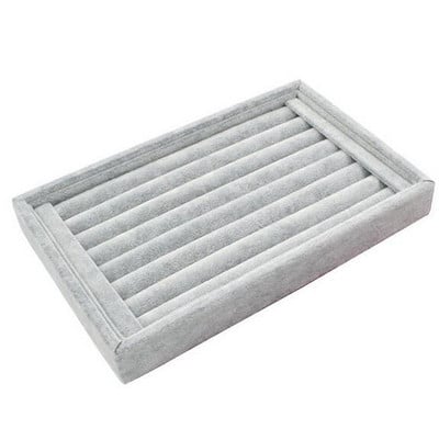 Naujas madingų papuošalų ekranas Aksominis / PU lizdai Auskarų žiedų padėklas Organizatoriaus laikiklis Dėklas Dėžutė Didmeninė laikymo žiedo auskaro raktas