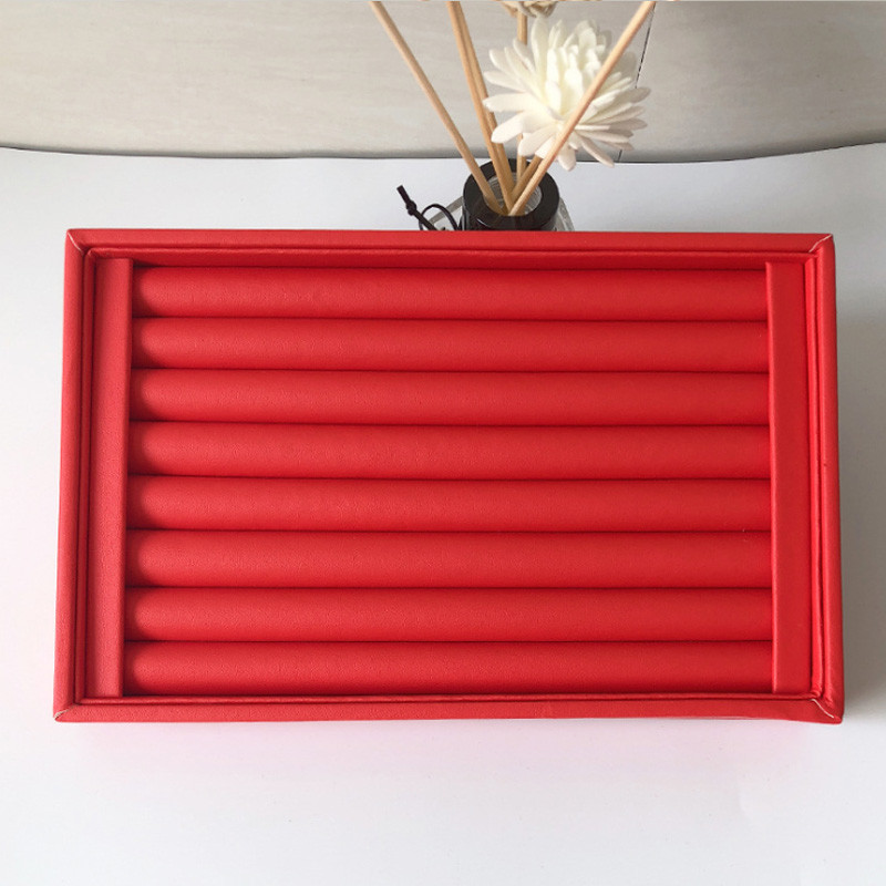 Naujas madingų papuošalų ekranas Aksominis / PU lizdai Auskarų žiedų padėklas Organizatoriaus laikiklis Dėklas Dėžutė Didmeninė laikymo žiedo auskaro raktas