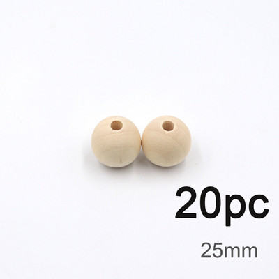 TYRY.HU 20-100PC Drvene prirodne okrugle labave perle DIY 12/14/16/18/20/25 mm za narukvicu, ogrlicu, dodatke za izradu nakita