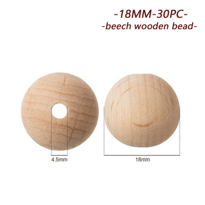 TYRY.HU 20-100PC Drvene prirodne okrugle labave perle DIY 12/14/16/18/20/25 mm za narukvicu, ogrlicu, dodatke za izradu nakita