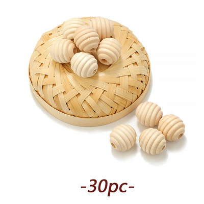 TYRY.HU Buko mediniai karoliukai Mediniai apvalūs karoliukai 14-18 mm Ekologiški mediniai karoliukai papuošalams Gaminti „pasidaryk pats“ čiulptukų grandinėles