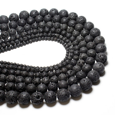 Didmeninė prekyba juodo onikso apvaliais natūralaus akmens karoliukais papuošalams gaminti „pasidaryk pats“ apyrankės karoliai 4/6/8/10/12/14 mm 15 colių sruogos