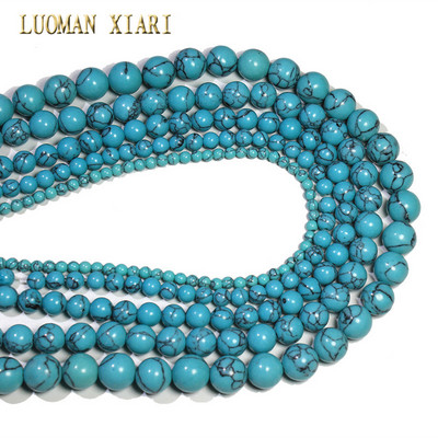 Didmeninė prekyba juodo onikso apvaliais natūralaus akmens karoliukais papuošalams gaminti „pasidaryk pats“ apyrankės karoliai 4/6/8/10/12/14 mm 15 colių sruogos