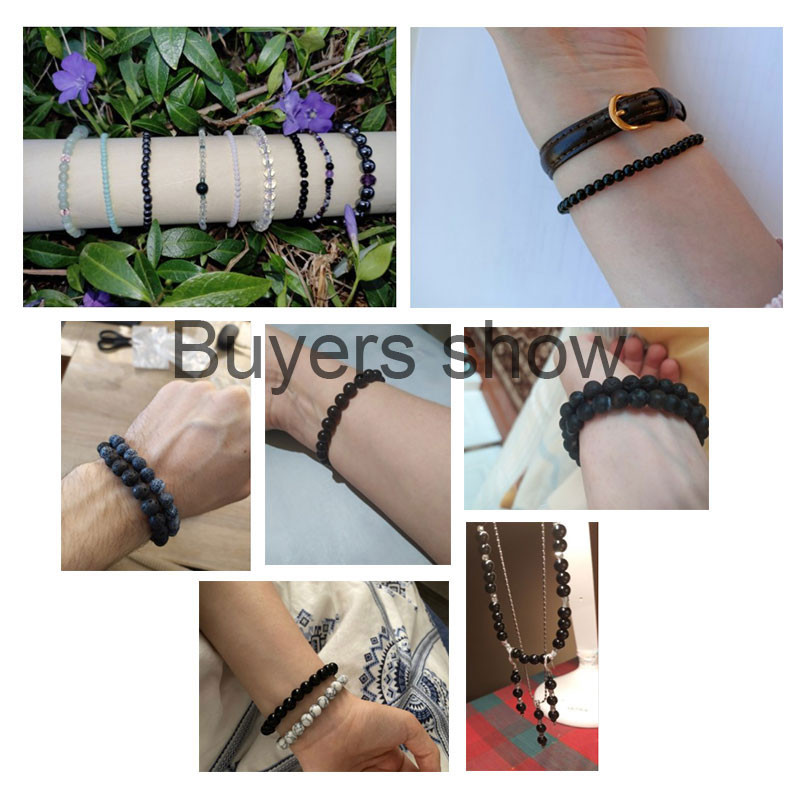 Didmeninė prekyba juodo onikso apvaliais natūralaus akmens karoliukais papuošalams gaminti „pasidaryk pats“ apyrankės karoliai 4/6/8/10/12/14 mm 15 colių sruogos