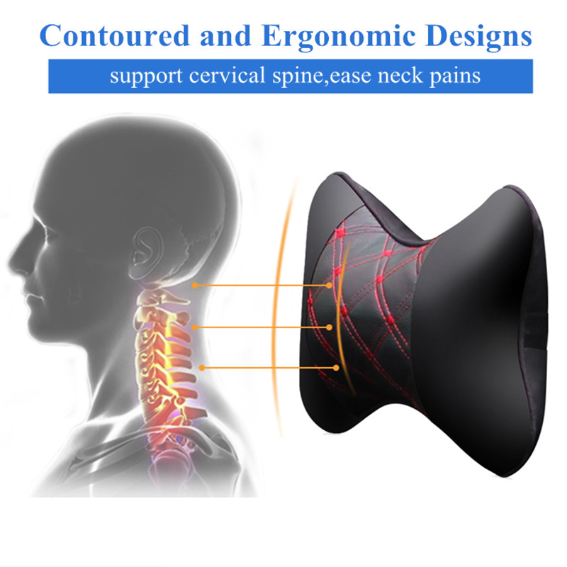 2021 m. Nauja Mini Visos PU odos automobilinės kaklo pagalvės patogios universalios Auto Seat Head Kaklo atramos pagalvėlė Galvos atramos pagalvės pagalvė