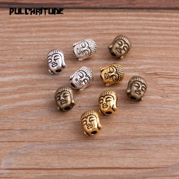 20 τμχ 7*7*9mm Τετράχρωμα Buddha Head Portr Bead Spacer Bead Charms For Diy Beaded βραχιόλια Κοσμήματα Χειροποίητα Κατασκευή