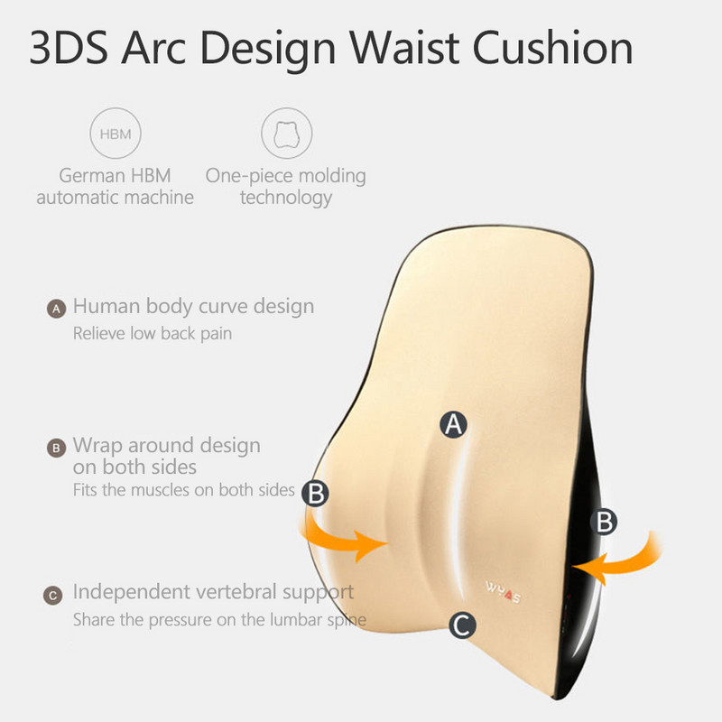 Automobilio vairuotojo pagalvės vieta Atminties putplasčio automobilio juosmens atrama nugaros pagalvėlė Automobilio sėdynės kaklo pagalvė Plaunama auto pagalvės pagalvėlės priedai