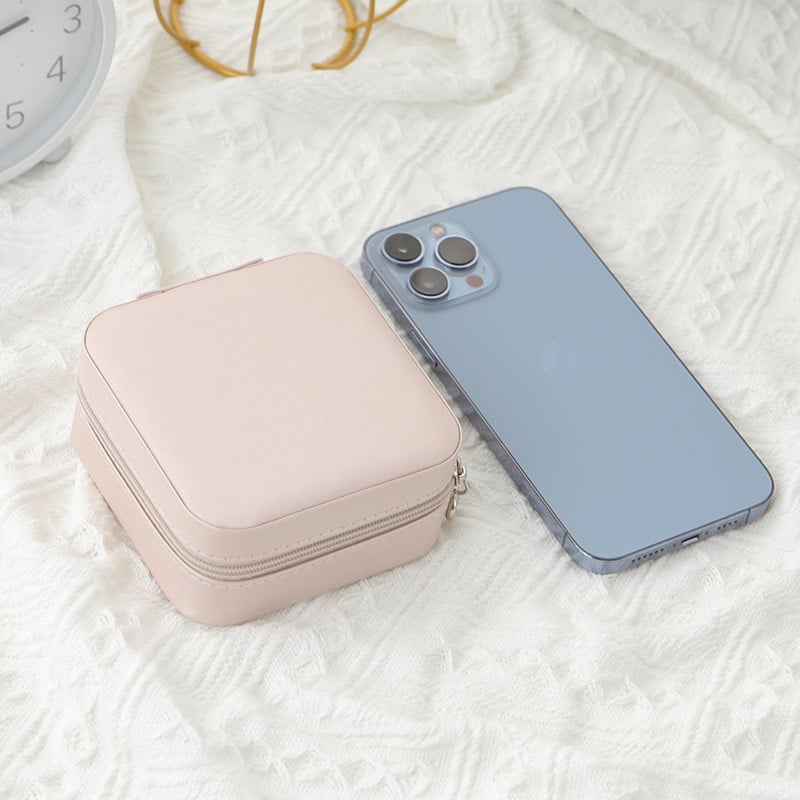 Kelioninė odinė papuošalų dėžutė Daugiafunkcinė karolių auskarų žiedas Vieno sluoksnio laikymo dėžutė