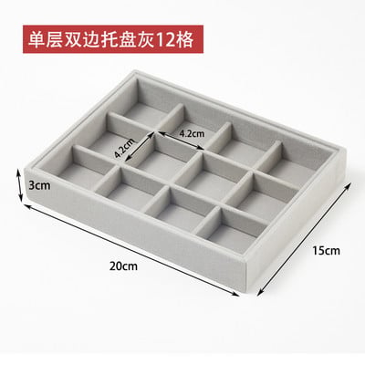 Divat Hordozható bársony ékszer gyűrű ékszer kijelző szervező doboz tálca tartó fülbevaló ékszer tároló tok vitrin