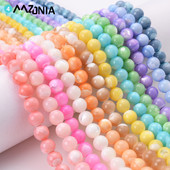 4 6 8 mm natūralūs karoliukai apvalūs perlų karoliukai spalvingi laisvi tarpiniai karoliukai papuošalams gaminti „pasidaryk pats“ apyrankių karolių priedai